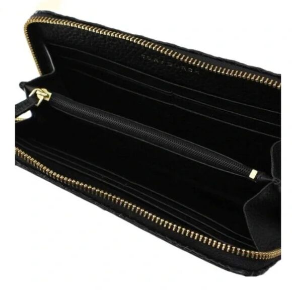 Tory Burch Taylor Zip Continental Leather Wallet - Black - Picture 2 of 9